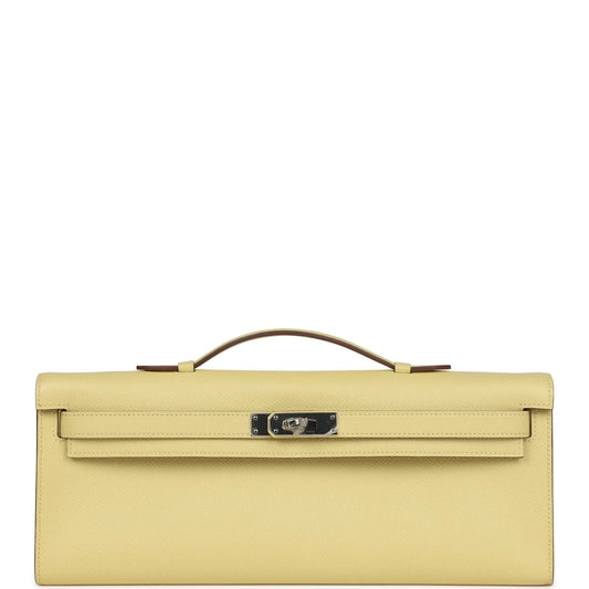 Hermès Kelly Cut Jaune Poussin Epsom Palladium Hardware
