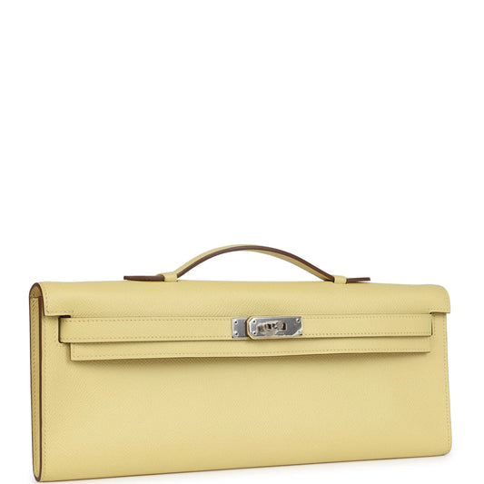Hermès Kelly Cut Jaune Poussin Epsom Palladium Hardware