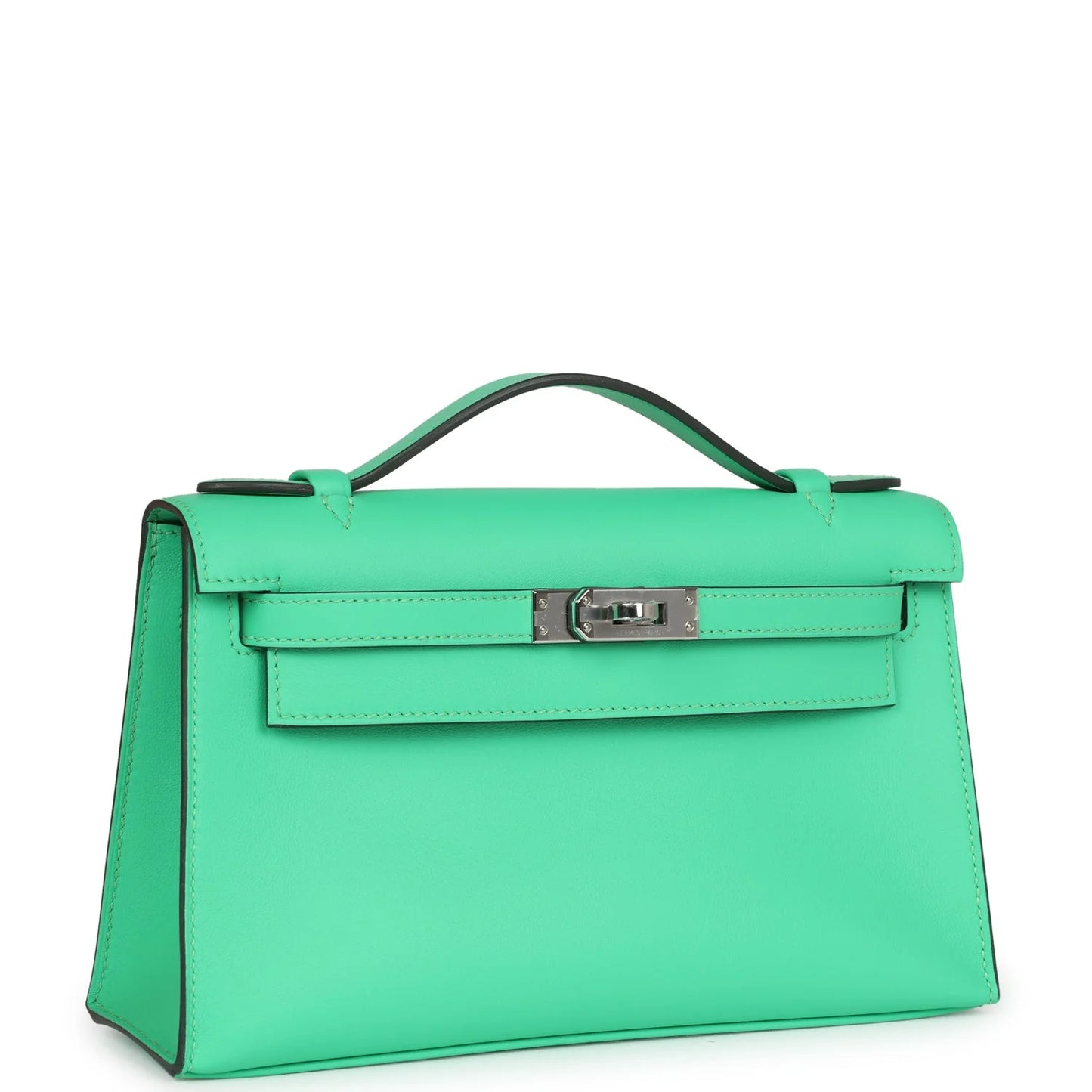 Hermès Kelly Pochette Vert Comics Swift Palladium Hardware