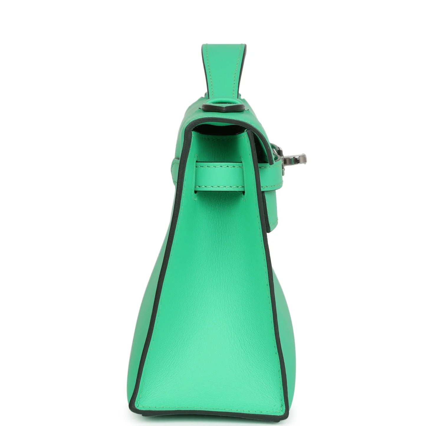 Hermès Kelly Pochette Vert Comics Swift Palladium Hardware