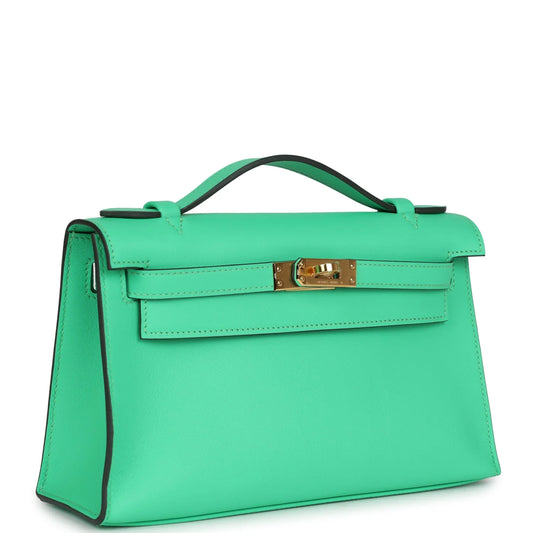 Hermès Kelly Pochette Vert Comics Swift Gold Hardware