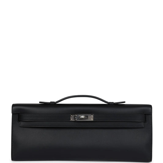 Hermès Kelly Cut Black Swift Palladium Hardware