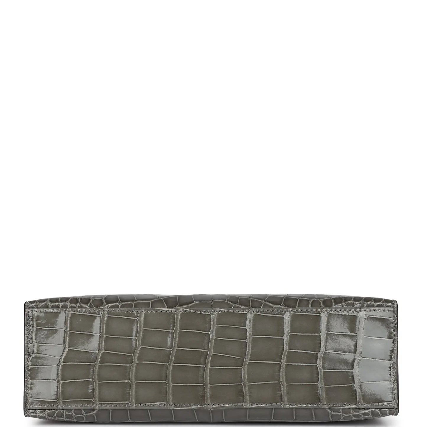 Hermès Kelly Pochette Gris Ciment Shiny Alligator Palladium Hardware