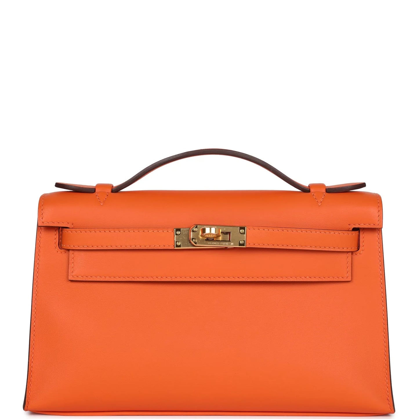 Hermès Special Order (HSS) Kelly Pochette Orange Verso Swift Gold Hardware