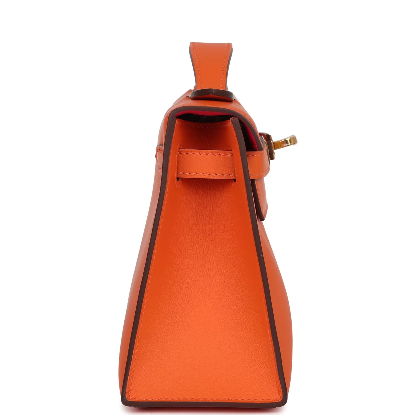 Hermès Special Order (HSS) Kelly Pochette Orange Verso Swift Gold Hardware