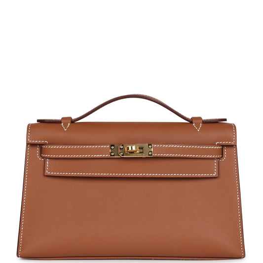 Hermès Kelly Pochette Gold Swift Gold Hardware