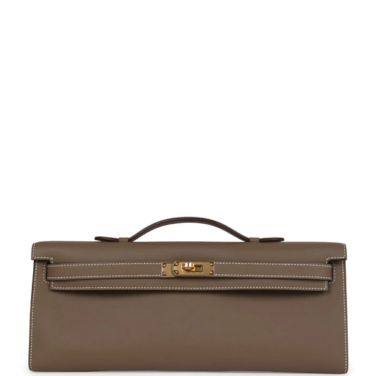 Hermès Kelly Cut Etoupe Swift Gold Hardware