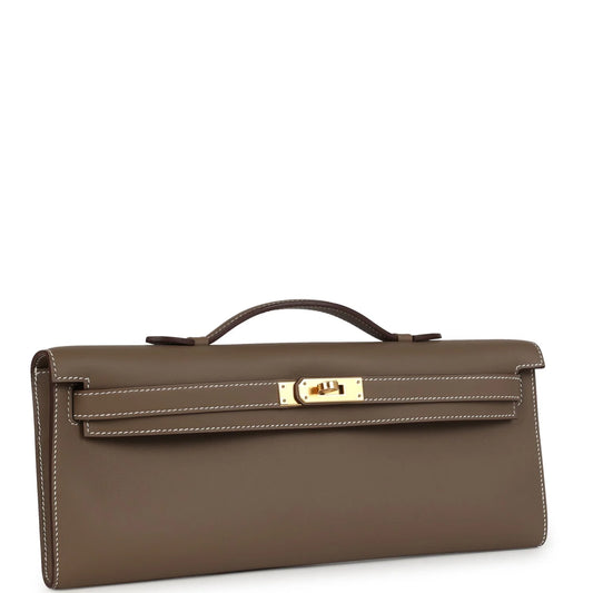 Hermès Kelly Cut Etoupe Swift Gold Hardware