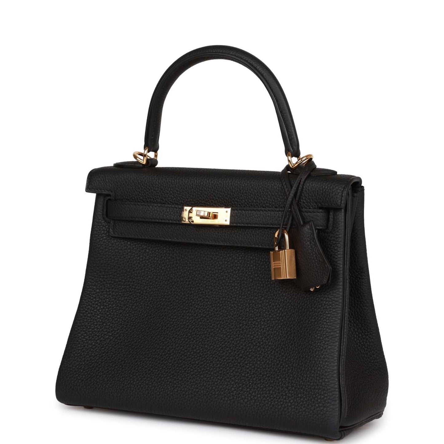 Hermès Kelly Retourne 25 Black Togo Gold Hardware