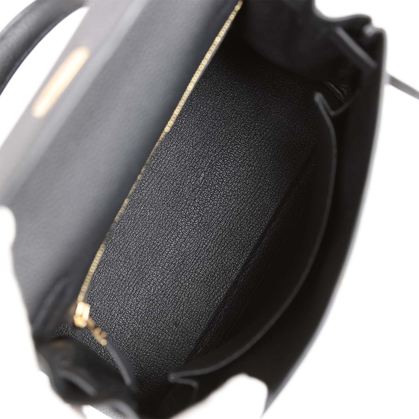 Hermès Kelly Retourne 25 Black Togo Gold Hardware