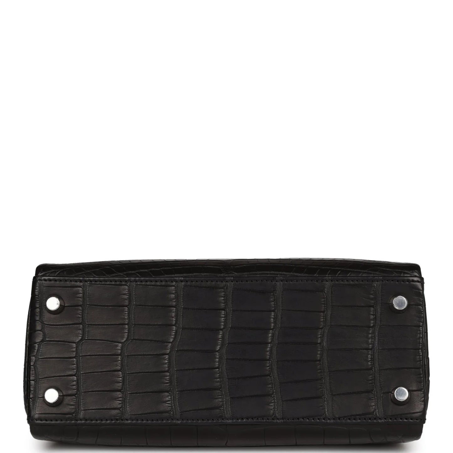 Hermès Kelly Retourne 25 Black Matte Alligator Palladium Hardware
