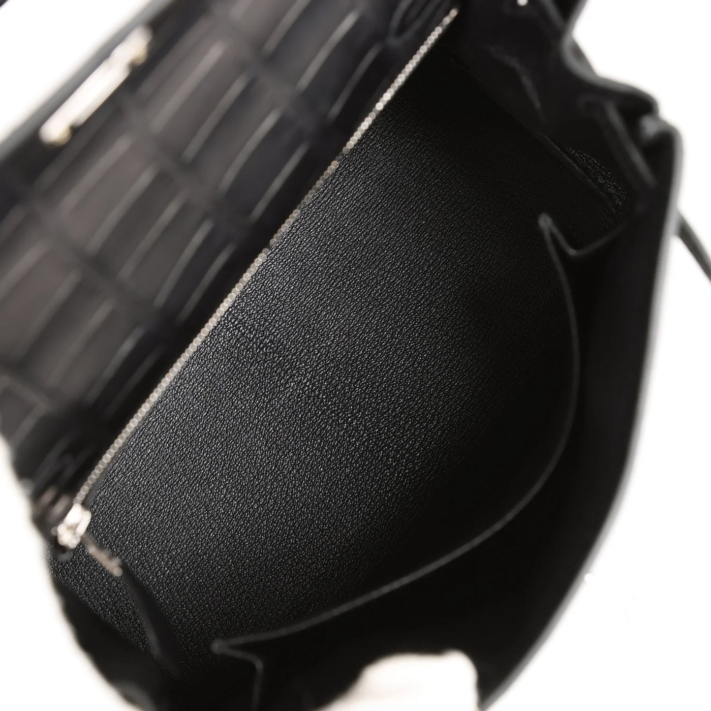Hermès Kelly Retourne 25 Black Matte Alligator Palladium Hardware
