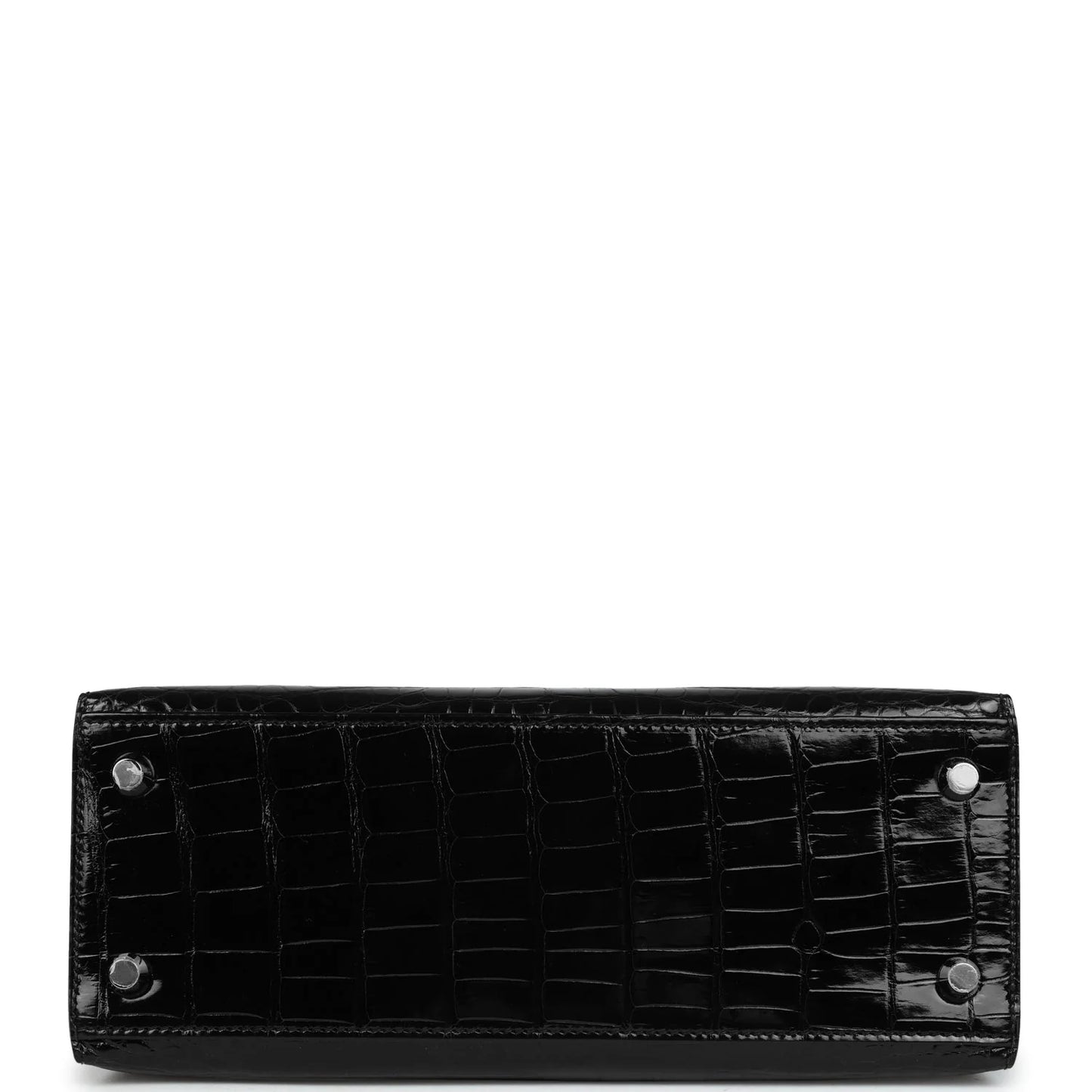 Hermès Kelly Sellier 25 Black Shiny Alligator Gold Hardware