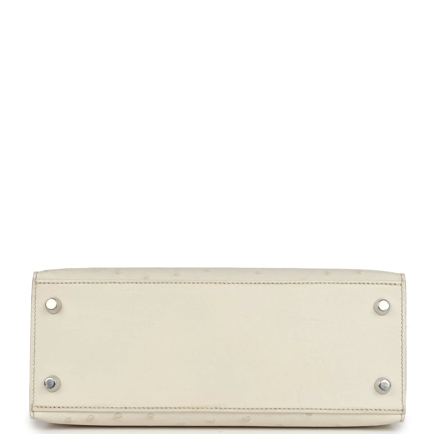 Hermès Kelly Sellier 25 Beton Ostrich Palladium Hardware