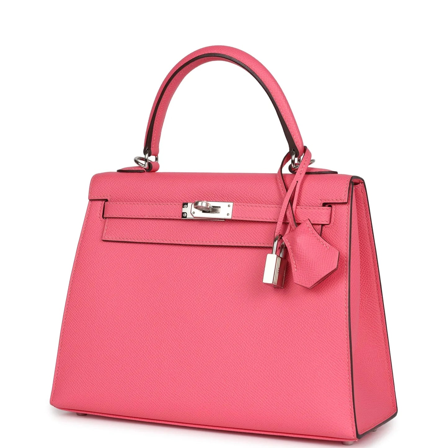 Hermès Kelly Sellier 25 Rose Azalee Epsom Palladium Hardware