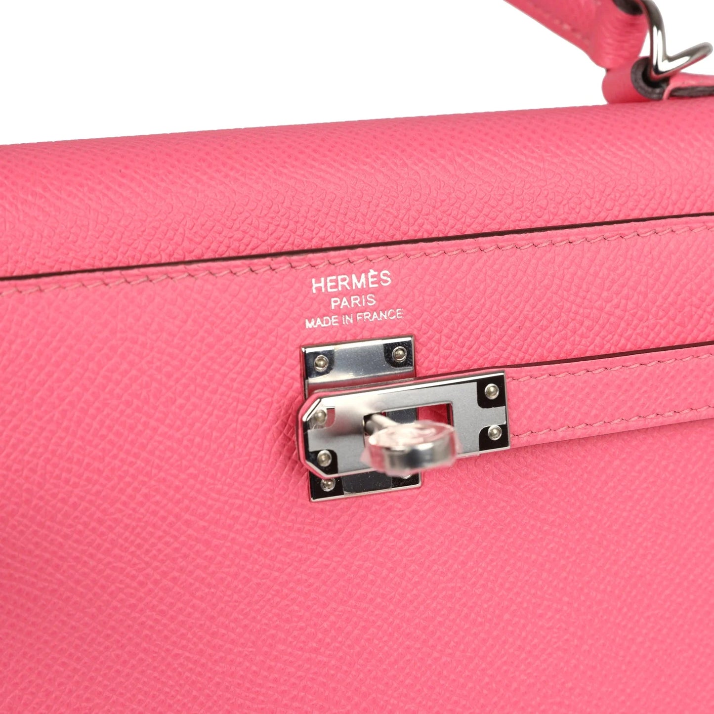 Hermès Kelly Sellier 25 Rose Azalee Epsom Palladium Hardware