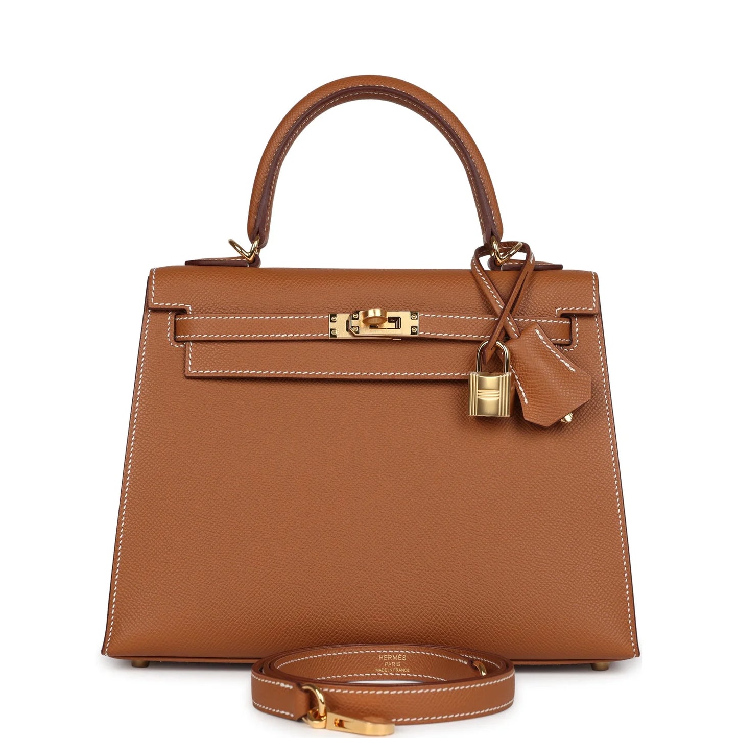 Hermès Kelly Sellier 25 Gold Epsom Gold Hardware