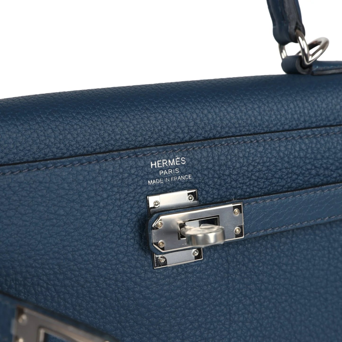 Hermès Kelly Retourne 25 Bleu De Prusse Togo Palladium Hardware