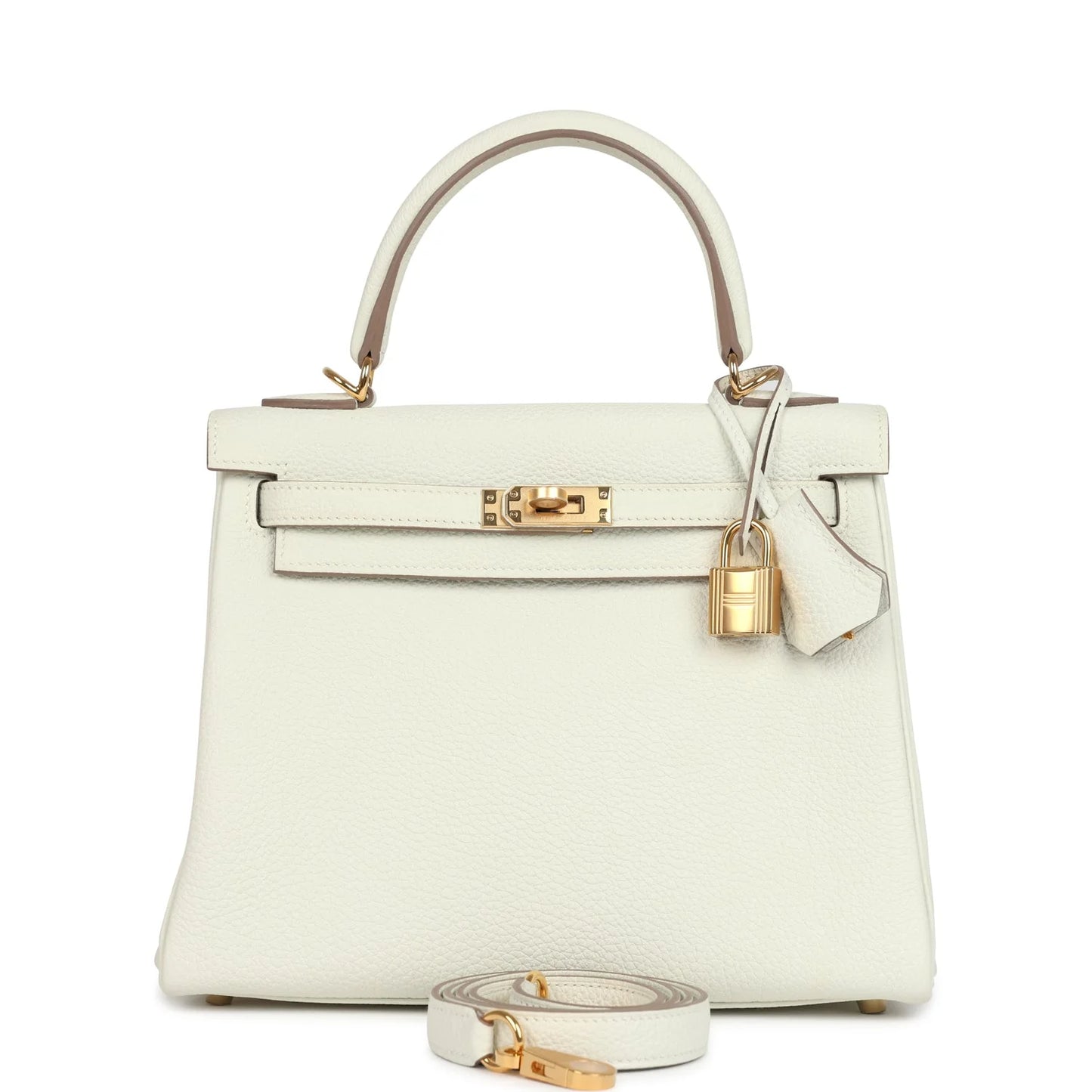 Hermès Kelly Retourne 25 Mushroom Togo Gold Hardware
