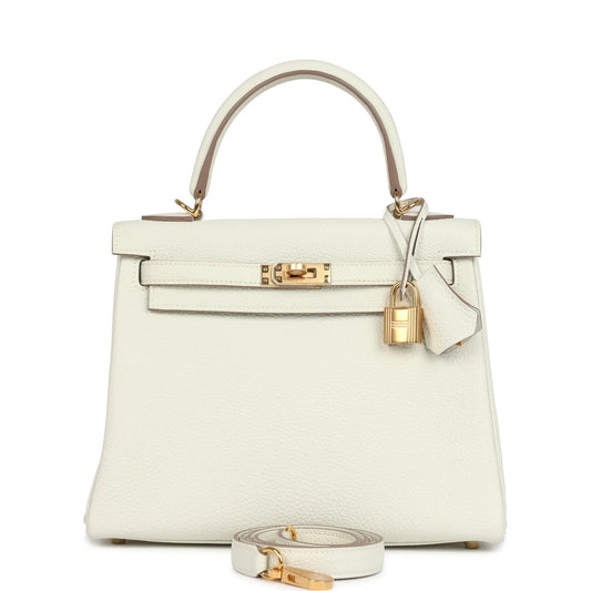 Hermès Kelly Retourne 25 Mushroom Togo Gold Hardware