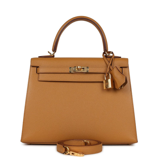 Hermès Kelly Sellier 25 Sesame Epsom Gold Hardware