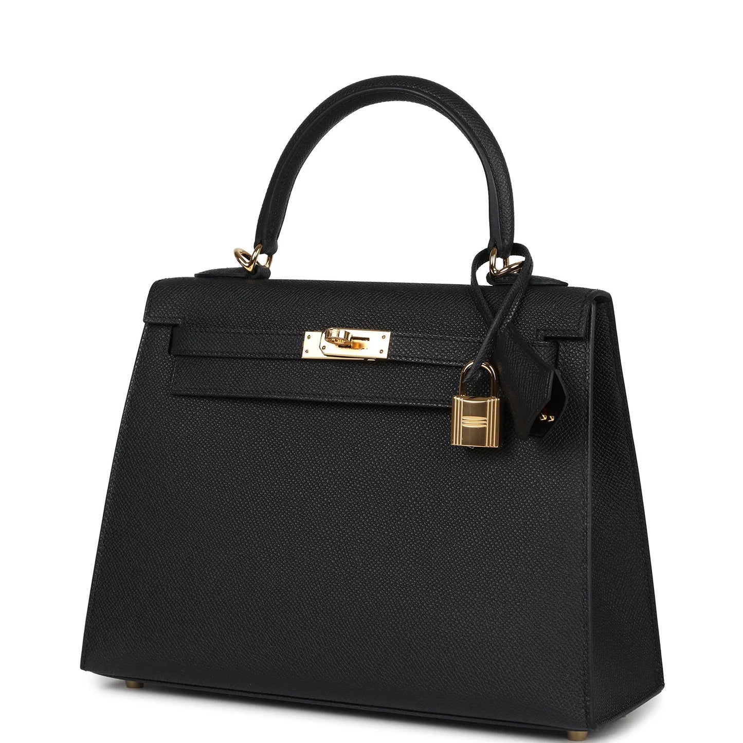 Hermès Kelly Sellier 25 Black Epsom Gold Hardware