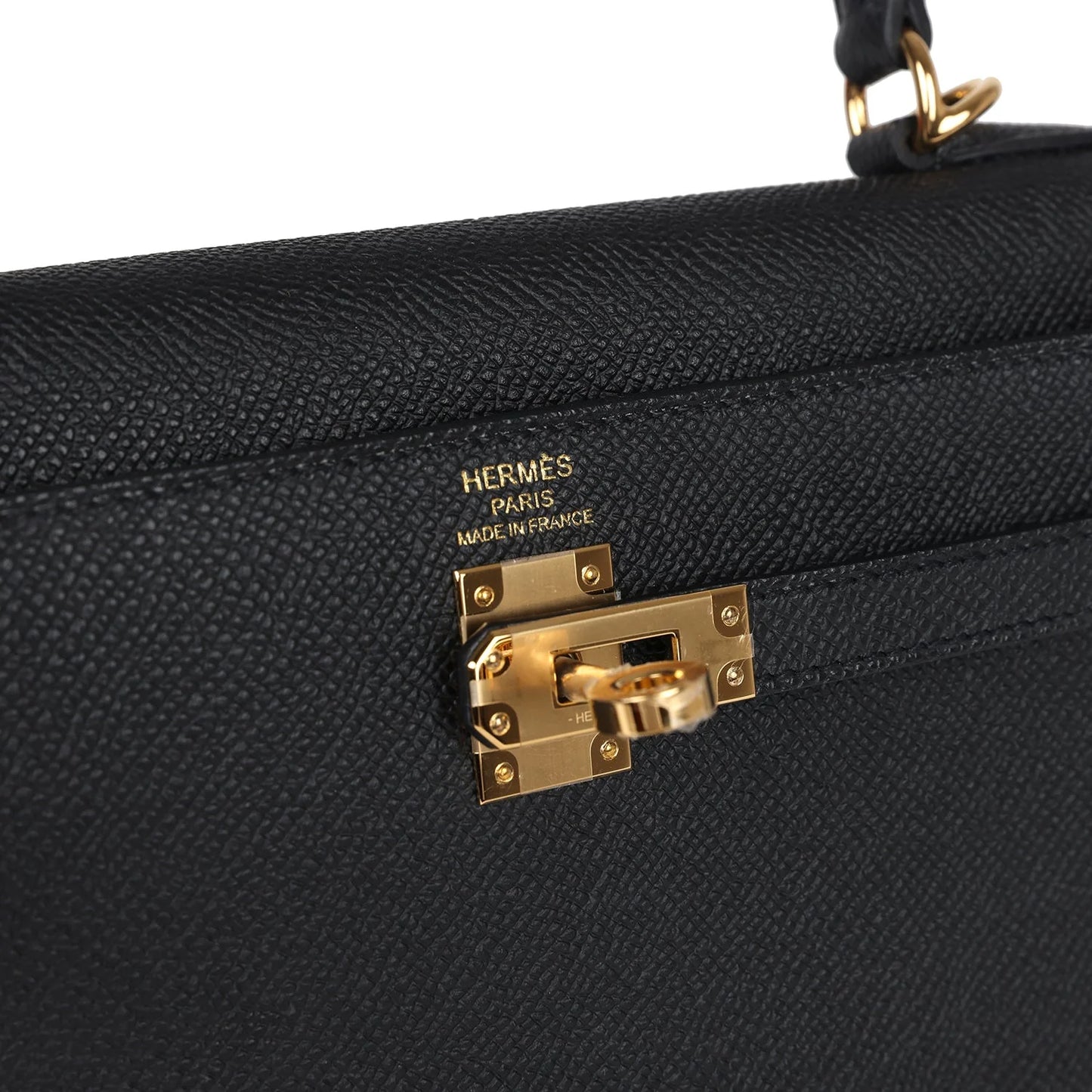 Hermès Kelly Sellier 25 Black Epsom Gold Hardware