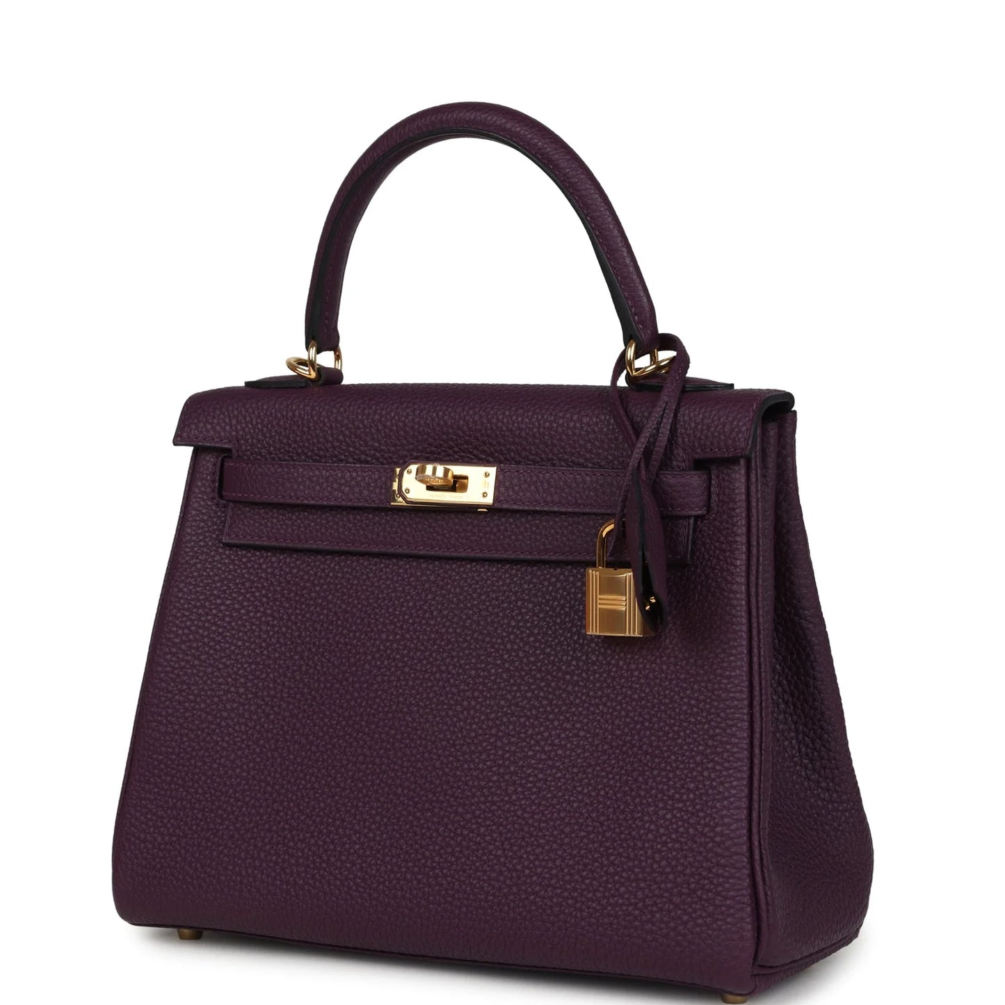 Hermès Kelly Retourne 25 Cassis Togo Gold Hardware