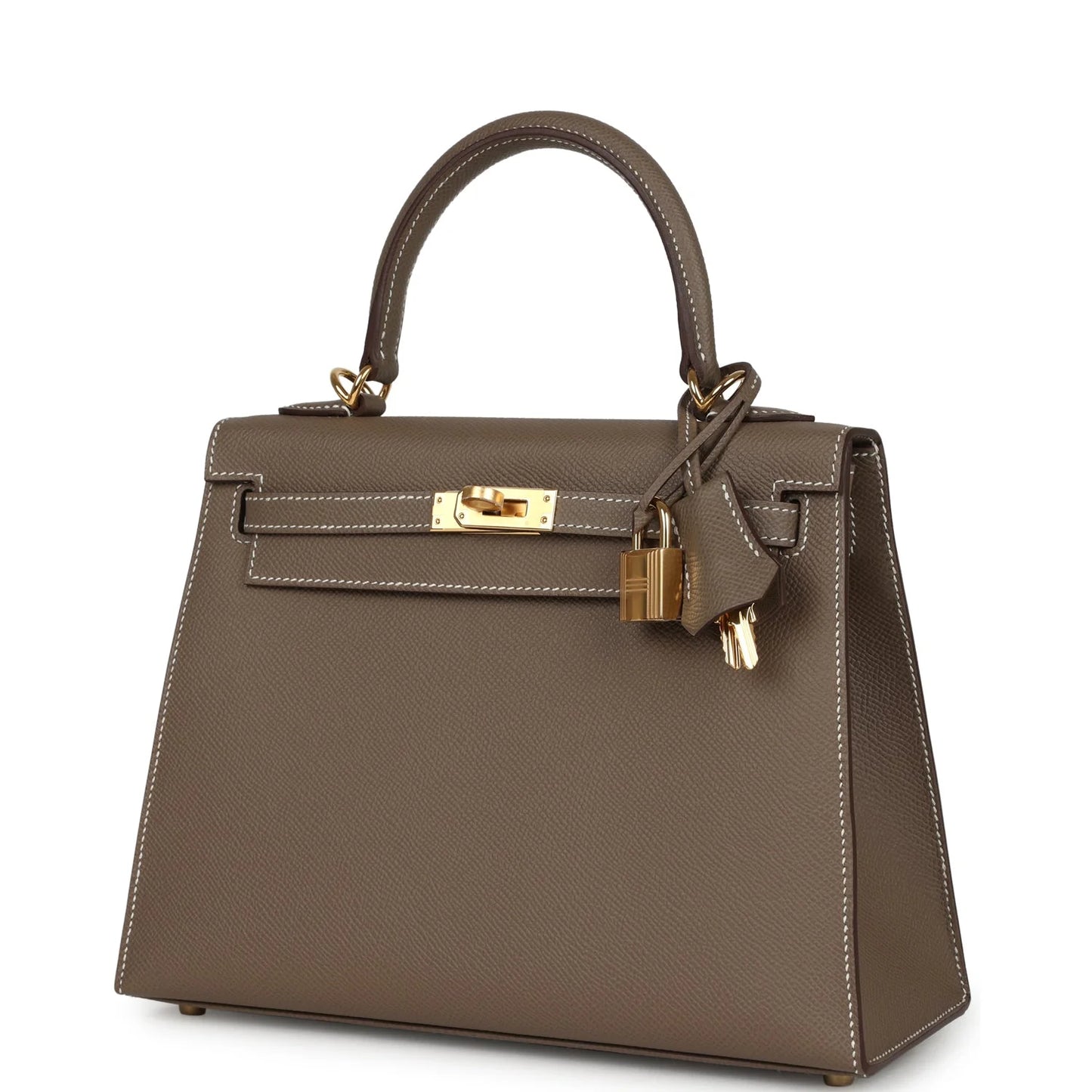 Hermès Kelly Sellier 25 Etoupe Epsom Gold Hardware
