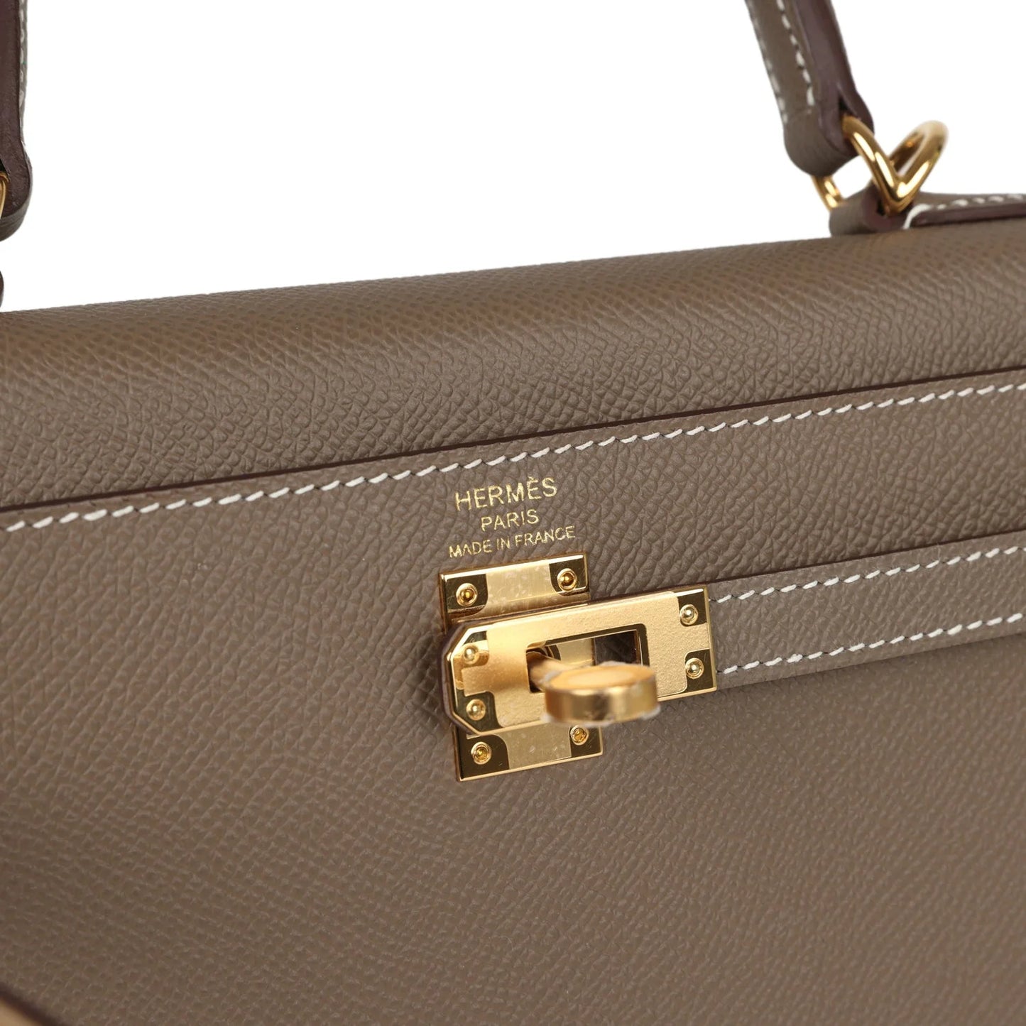 Hermès Kelly Sellier 25 Etoupe Epsom Gold Hardware