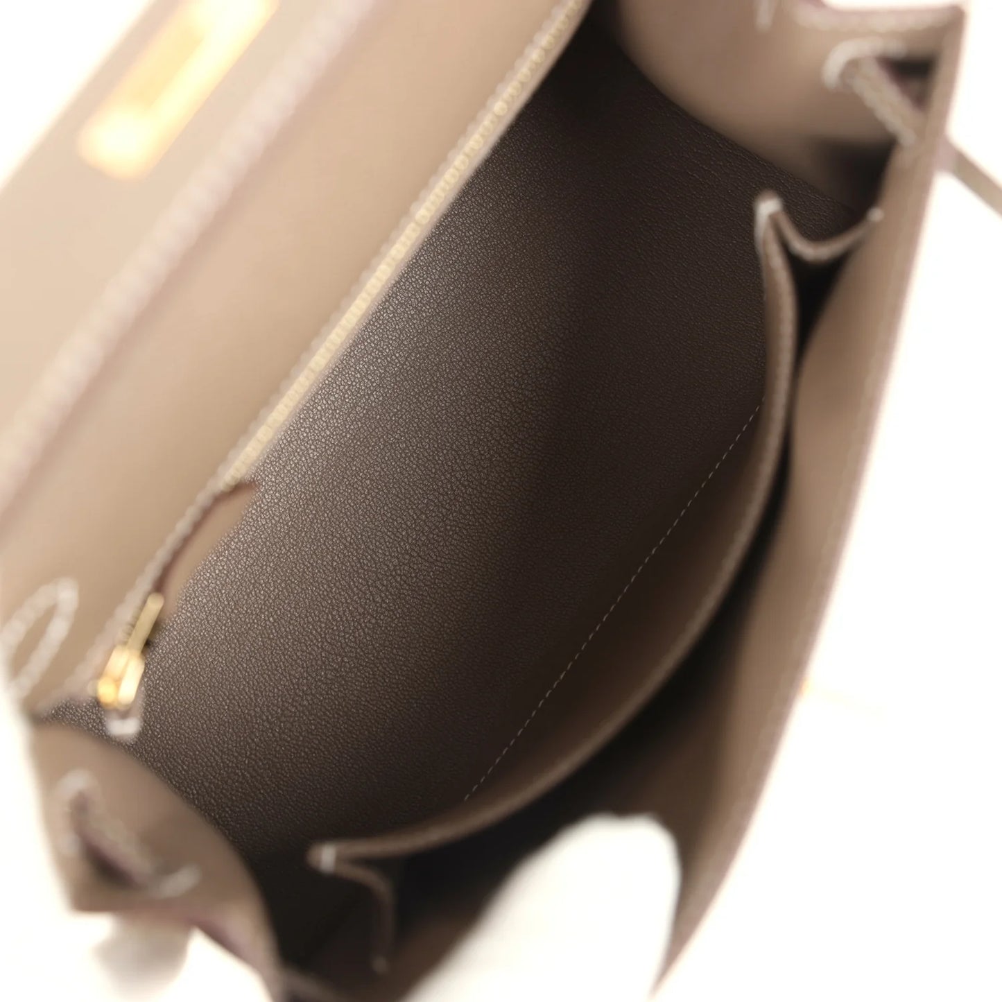 Hermès Kelly Sellier 25 Etoupe Epsom Gold Hardware
