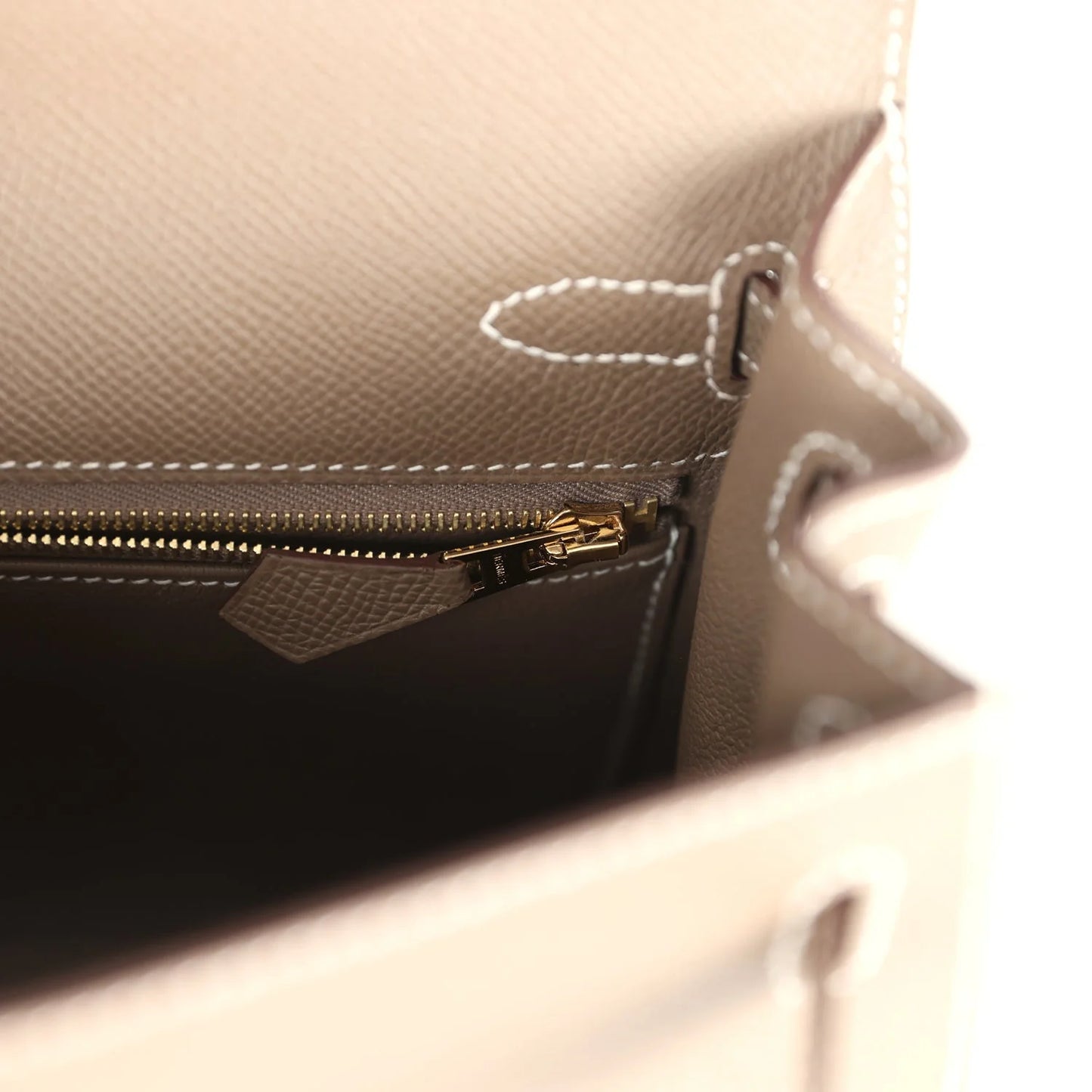 Hermès Kelly Sellier 25 Etoupe Epsom Gold Hardware