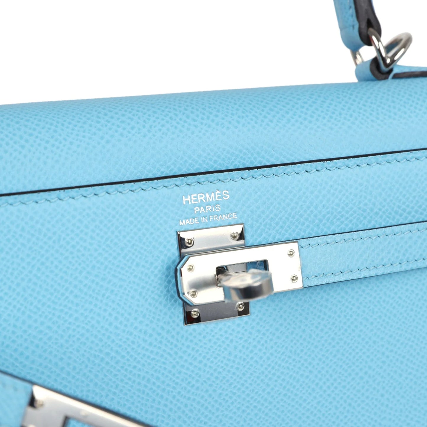 Hermès Kelly Sellier 25 Celeste Epsom Palladium Hardware