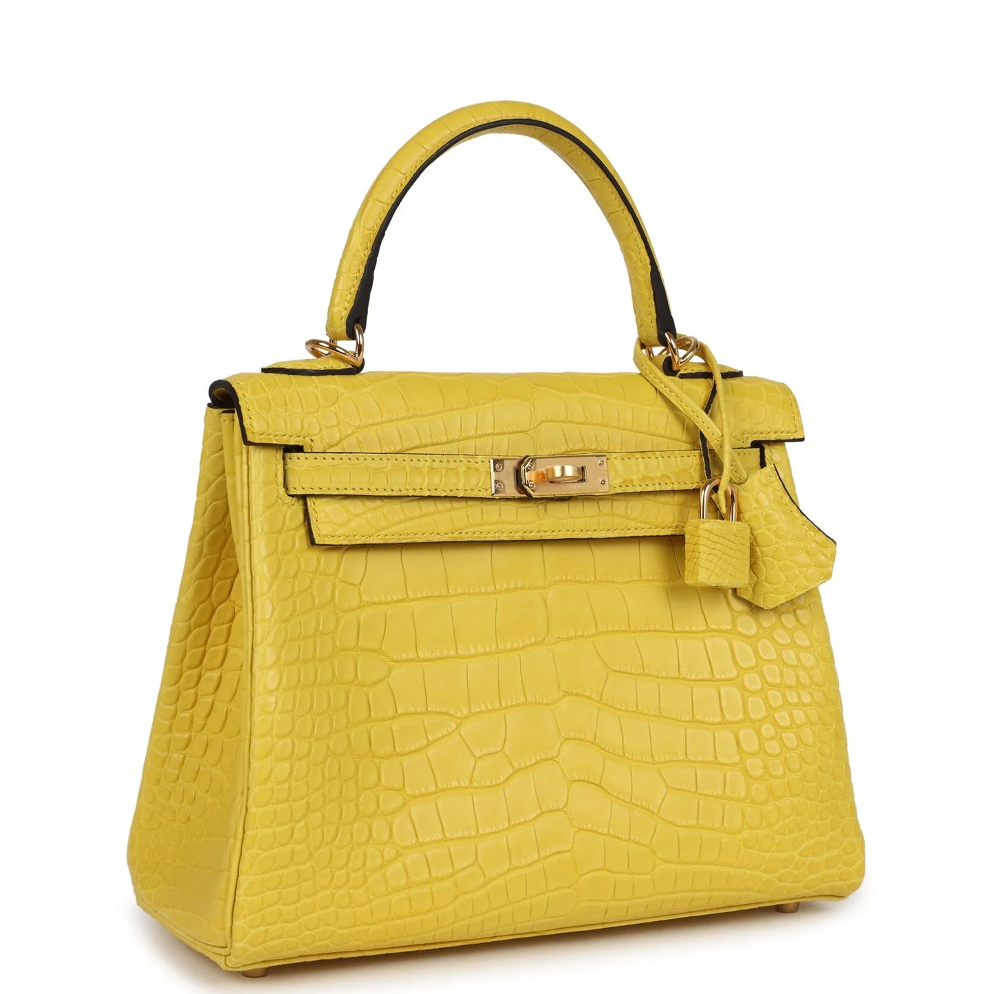 Hermès Kelly Retourne 25 Mimosa Matte Alligator Gold Hardware