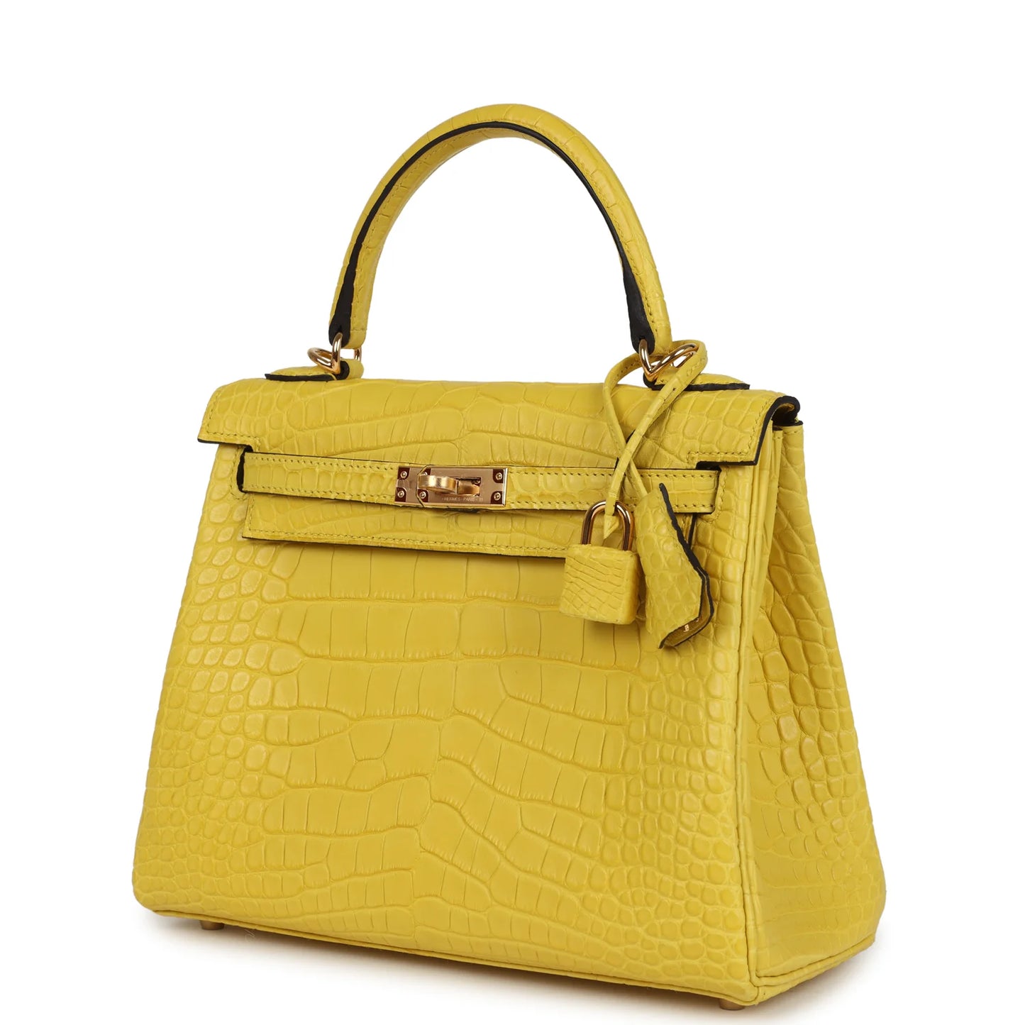 Hermès Kelly Retourne 25 Mimosa Matte Alligator Gold Hardware