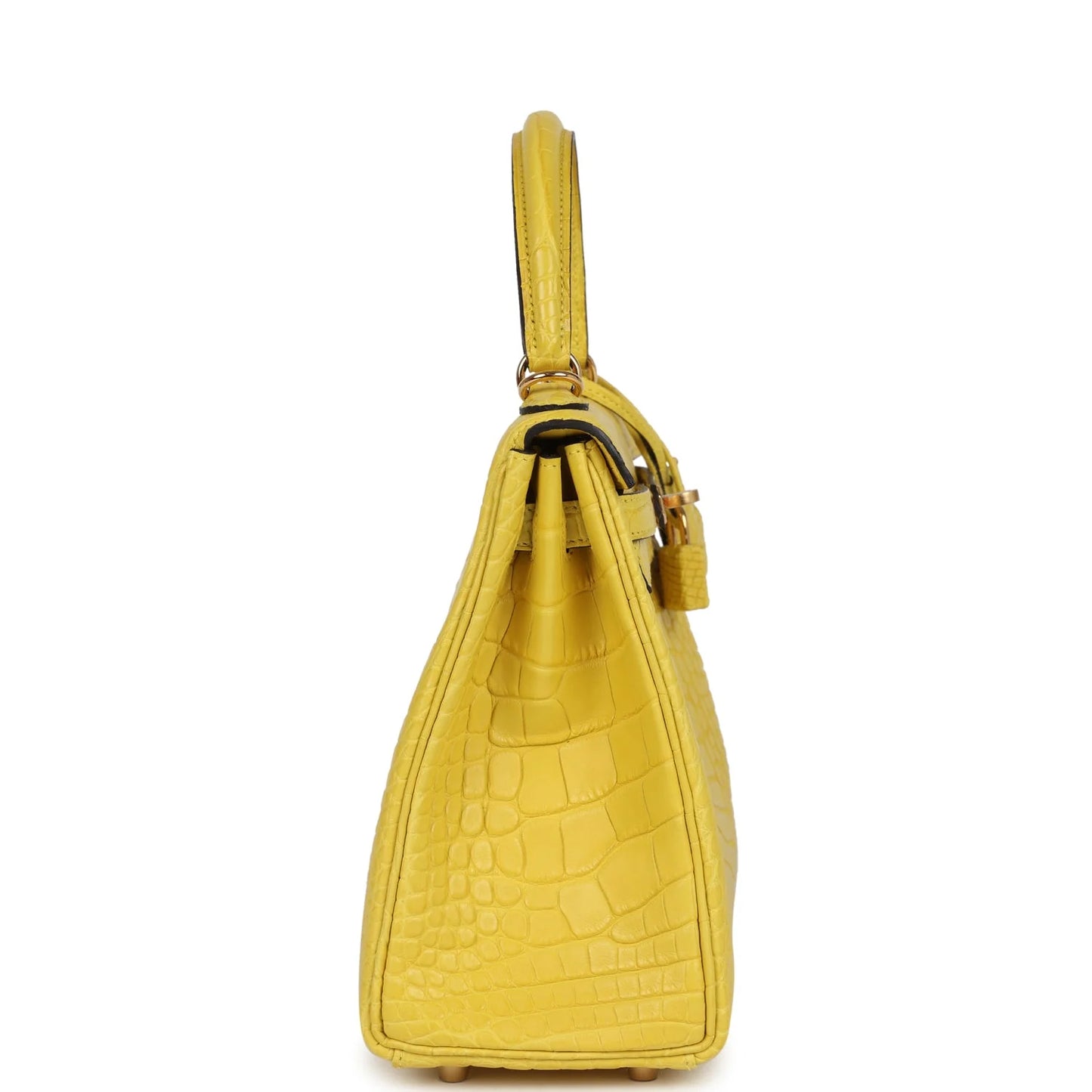 Hermès Kelly Retourne 25 Mimosa Matte Alligator Gold Hardware