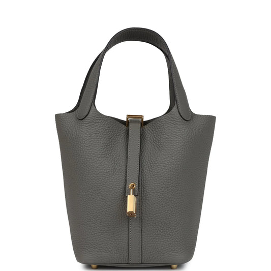 Hermès Picotin Lock 18 Gris Meyer Clemence Gold Hardware