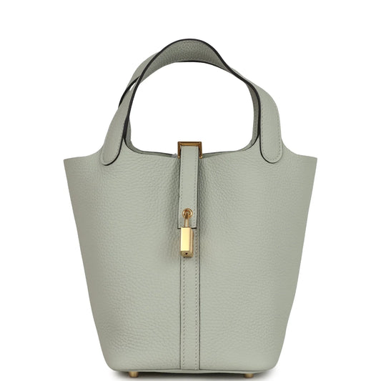 Hermès Picotin Lock 18 Gris Neve Clemence Gold Hardware