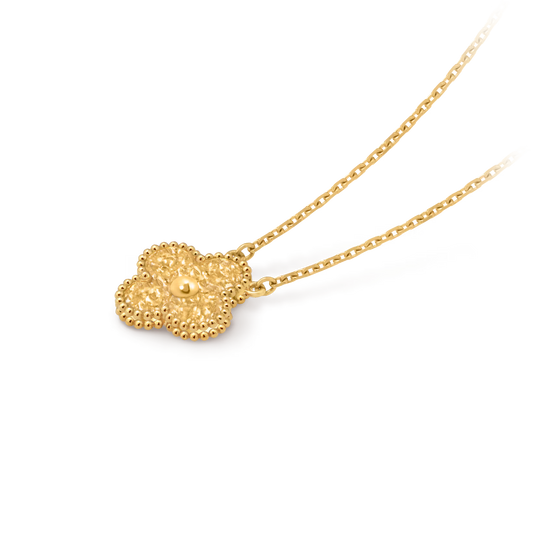 Van Cleef & Arpels, Vintage Alhambra pendant, textured 18K yellow gold