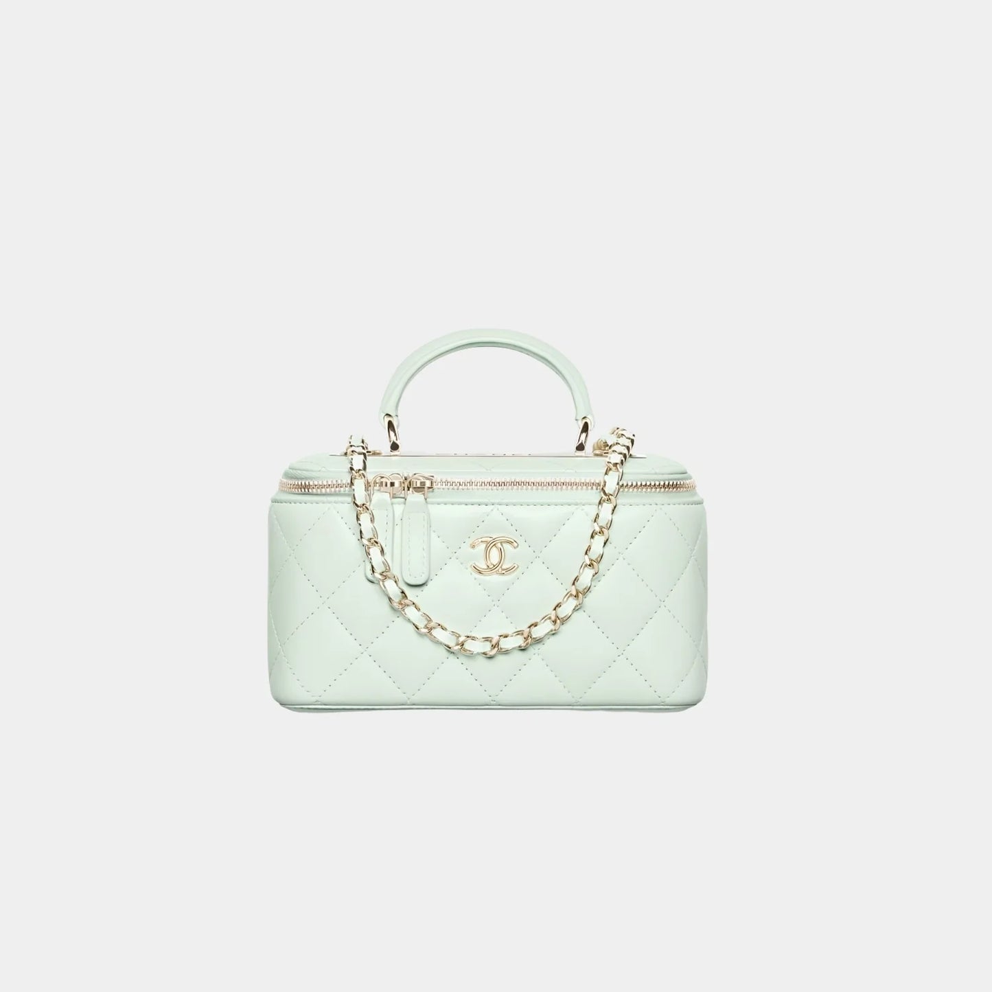 Chanel Long Vanity With Chain in Lambskin - Light Green