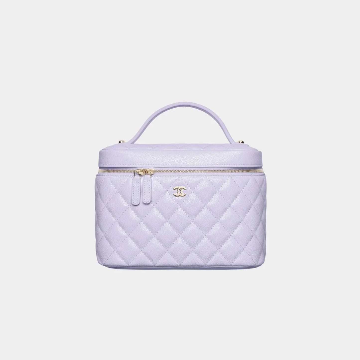 Chanel Classic Vanity Pouch in Grained Shiny Calfskin - Light Purple