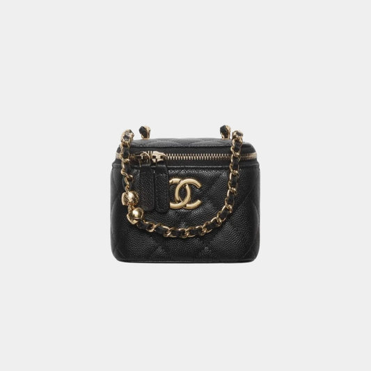 Chanel Small Vanity with Chain in Grained Shiny Calfskin