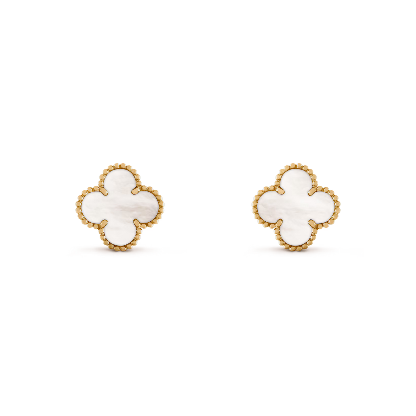 Van Cleef & Arpels, Vintage Alhambra earrings, 18K yellow gold, white mother-of-pearl