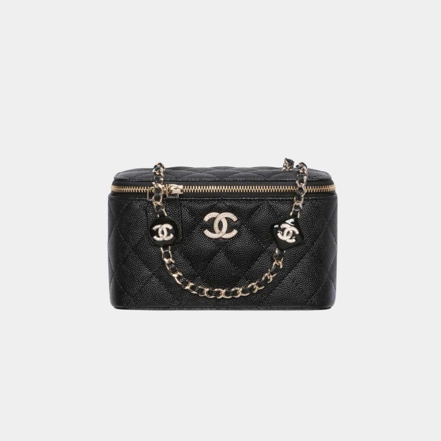Chanel Vanity with Chain in Shiny Grained Calfskin and Enamel