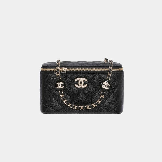 Chanel Vanity with Chain in Shiny Grained Calfskin and Enamel