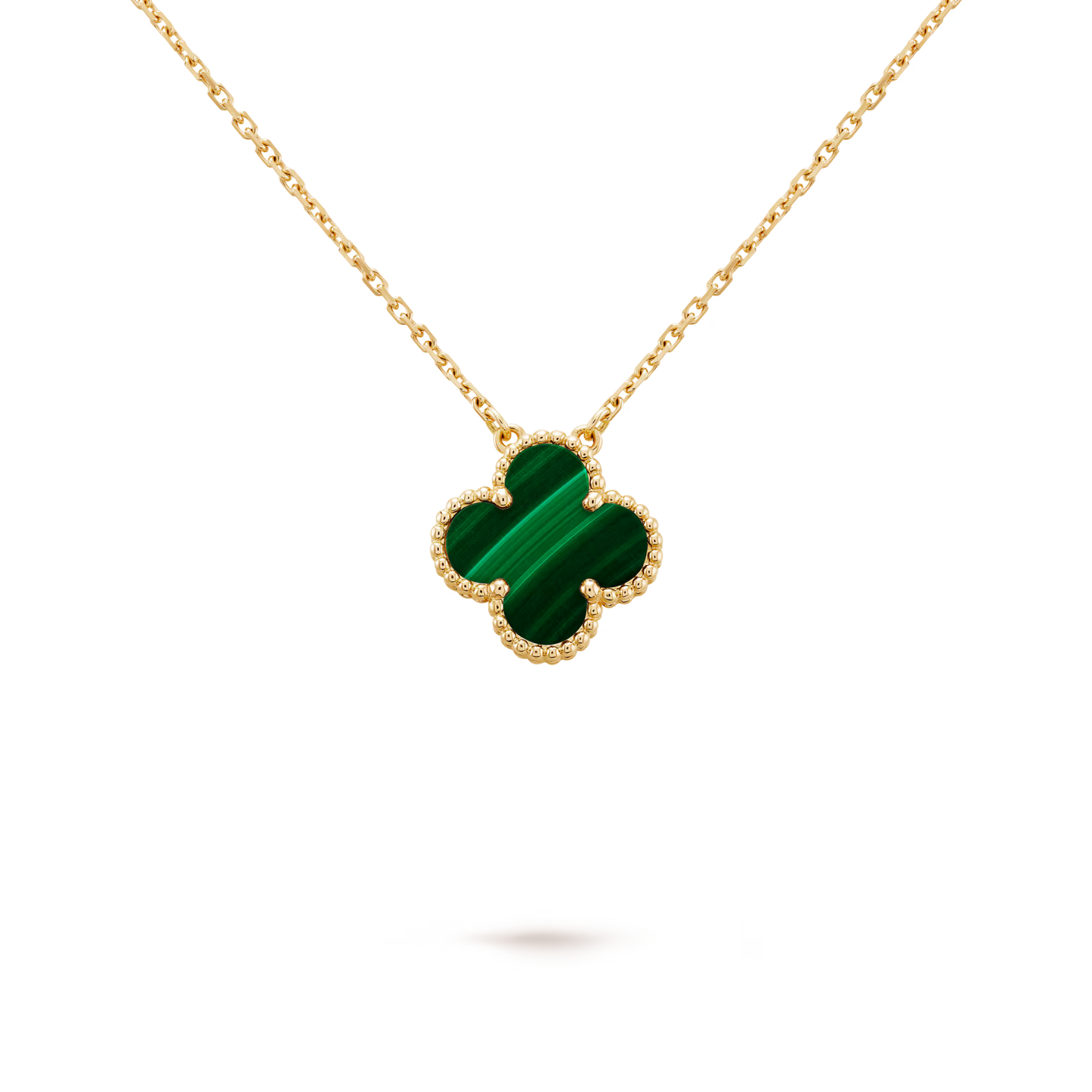 Van Cleef & Arpels, Vintage Alhambra pendant, 18K yellow gold, malachite