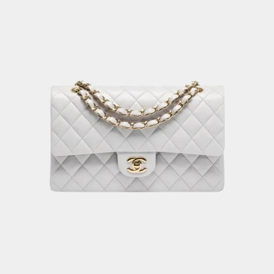 Chanel Classic 11.12 Handbag Lambskin & Gold-Tone Metal - Grey