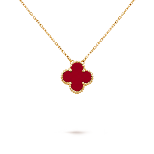 Van Cleef & Arpels, Vintage Alhambra pendant, 18K yellow gold, carnelian