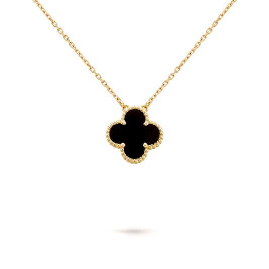 Van Cleef & Arpels, Vintage Alhambra pendant, 18K yellow gold, onyx