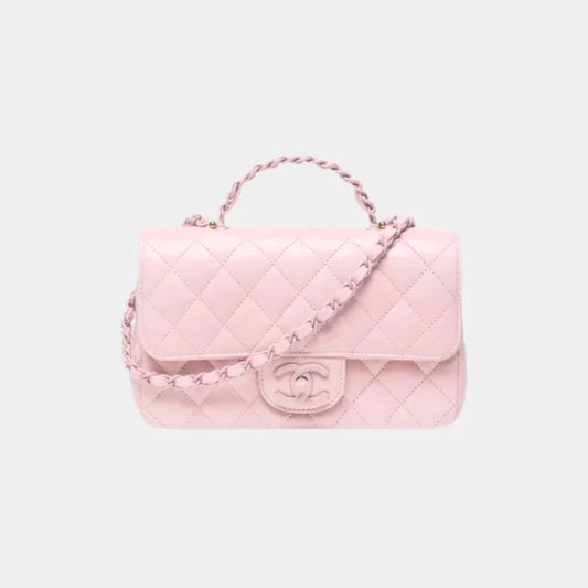 Chanel Flap Bag With Top Handle Light Pink
